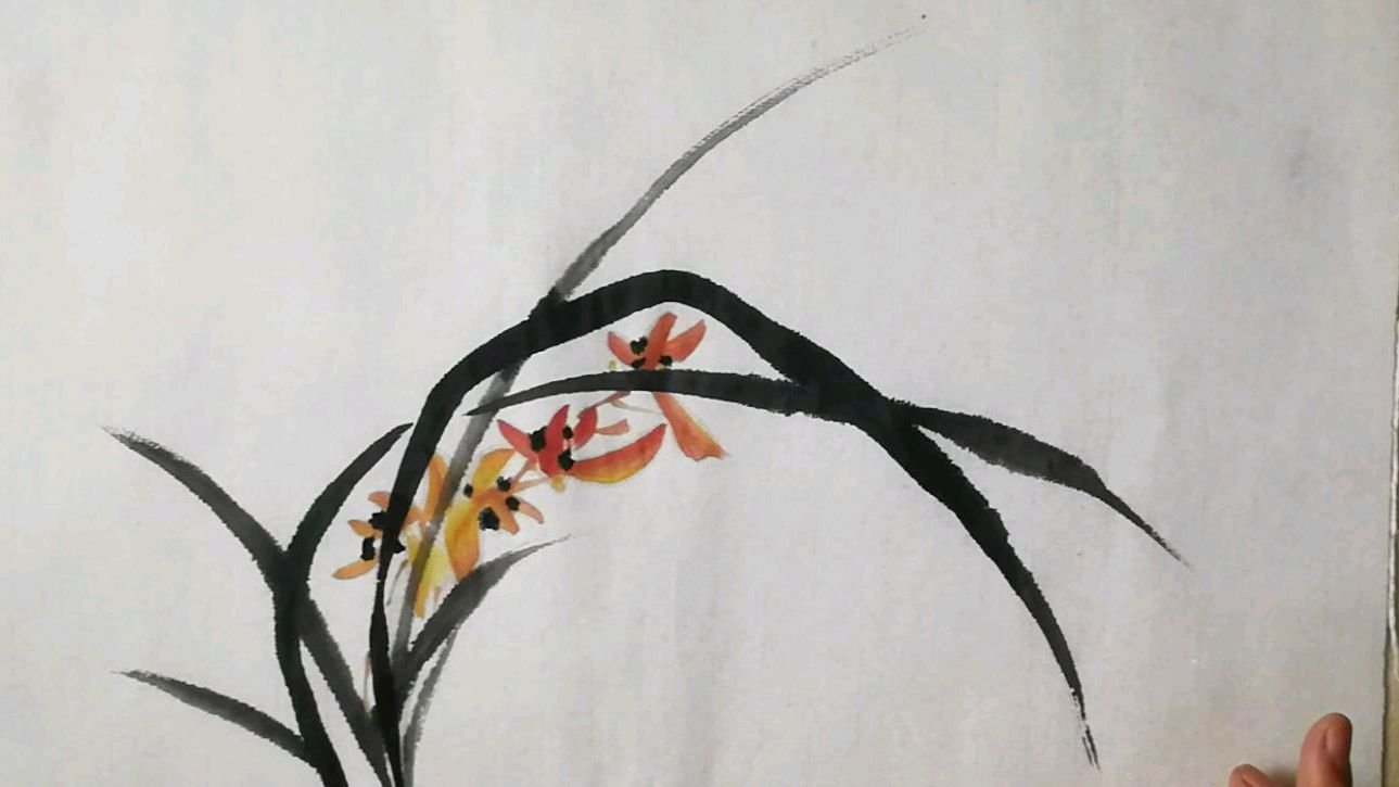 2.2.3.2兰花组合画法,兰花,花卉,花鸟鱼虫,国画快速入门
