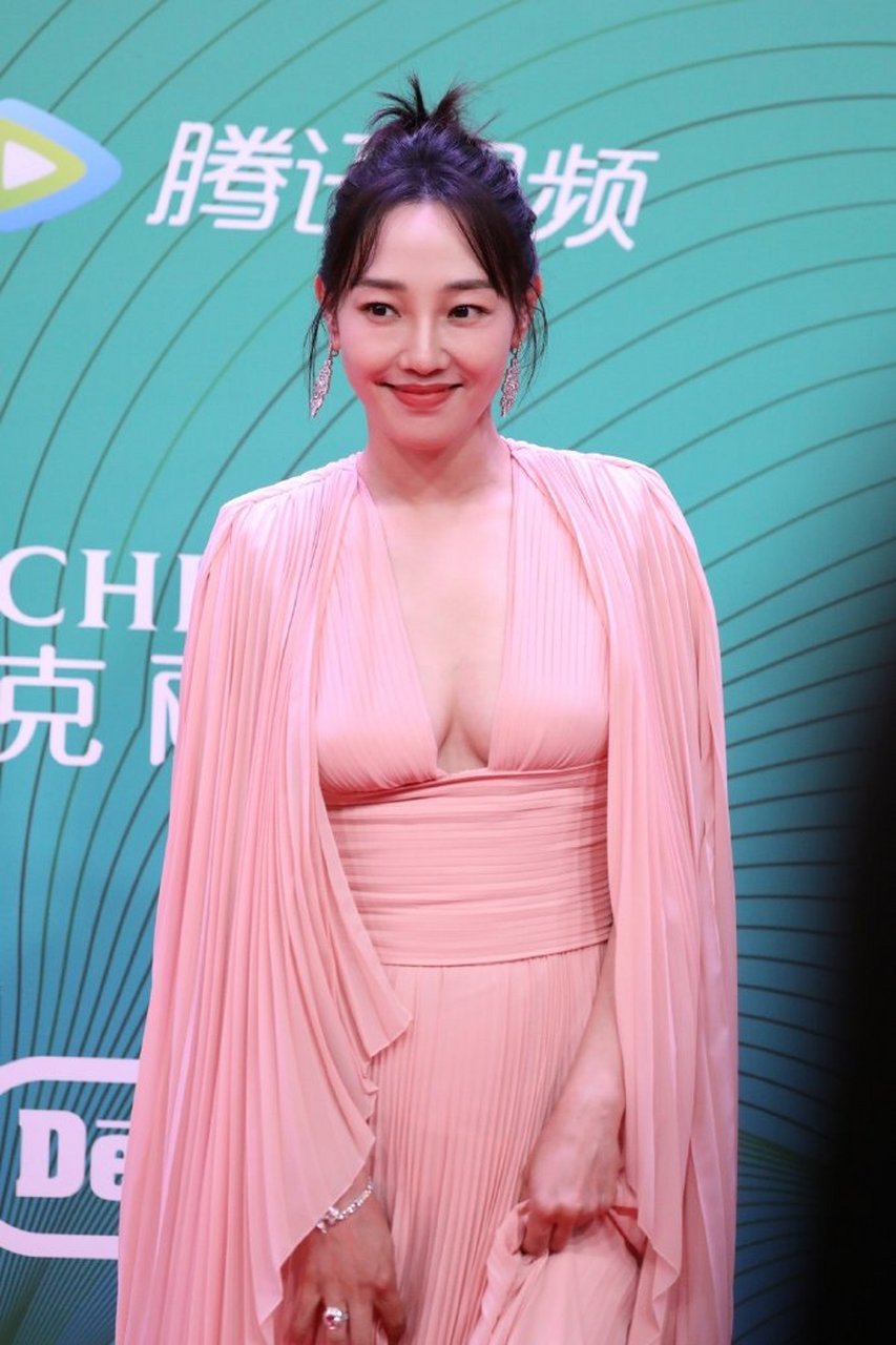 白百何深v粉裙活动现场 #动态创作月