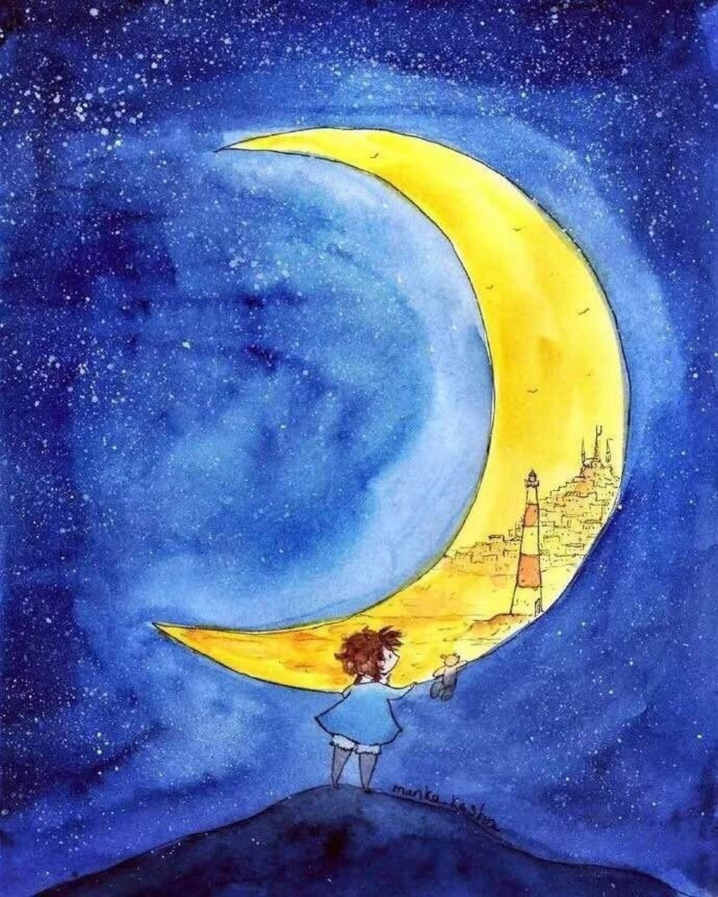 插画师  manka  kasha的一组蓝色系作品 676767 #绘画欣赏