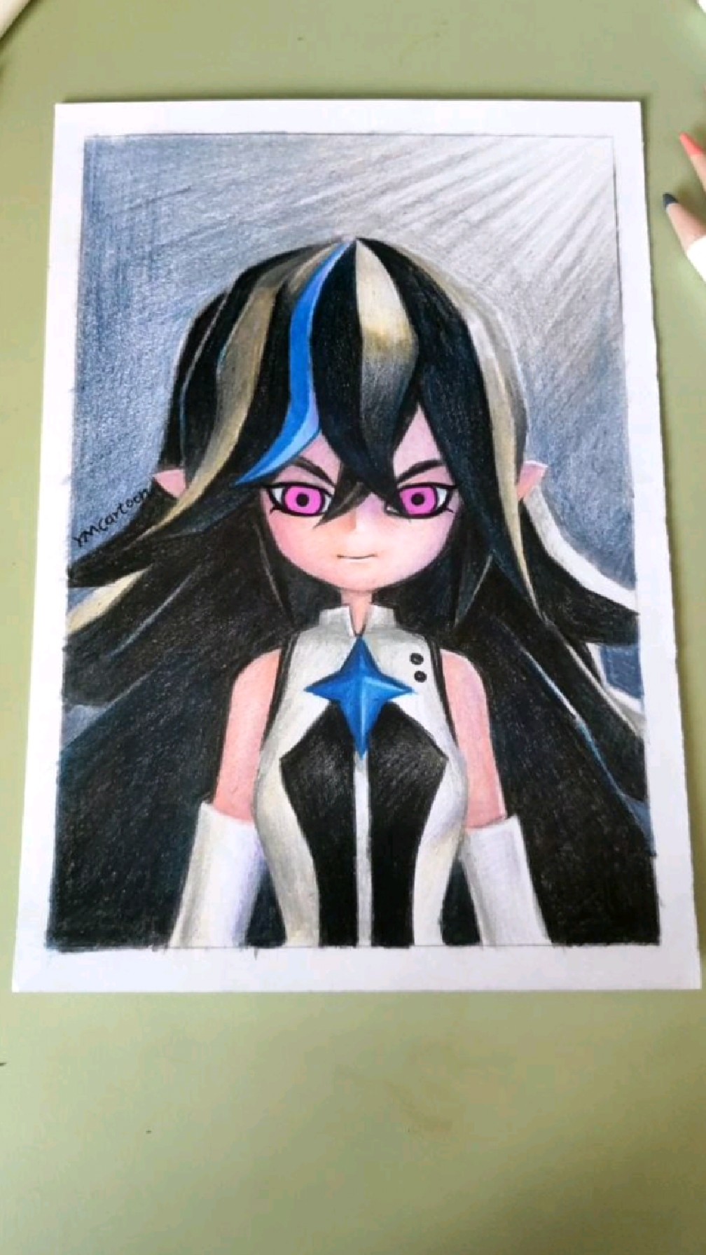 彩铅手绘凹凸世界雷伊皇姐