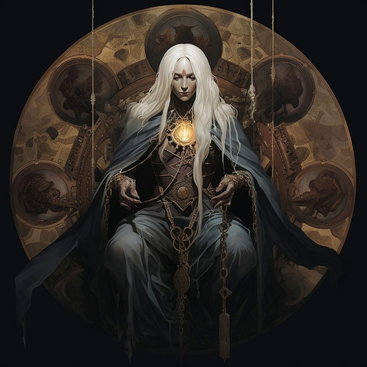 坐在王座上的女魔王