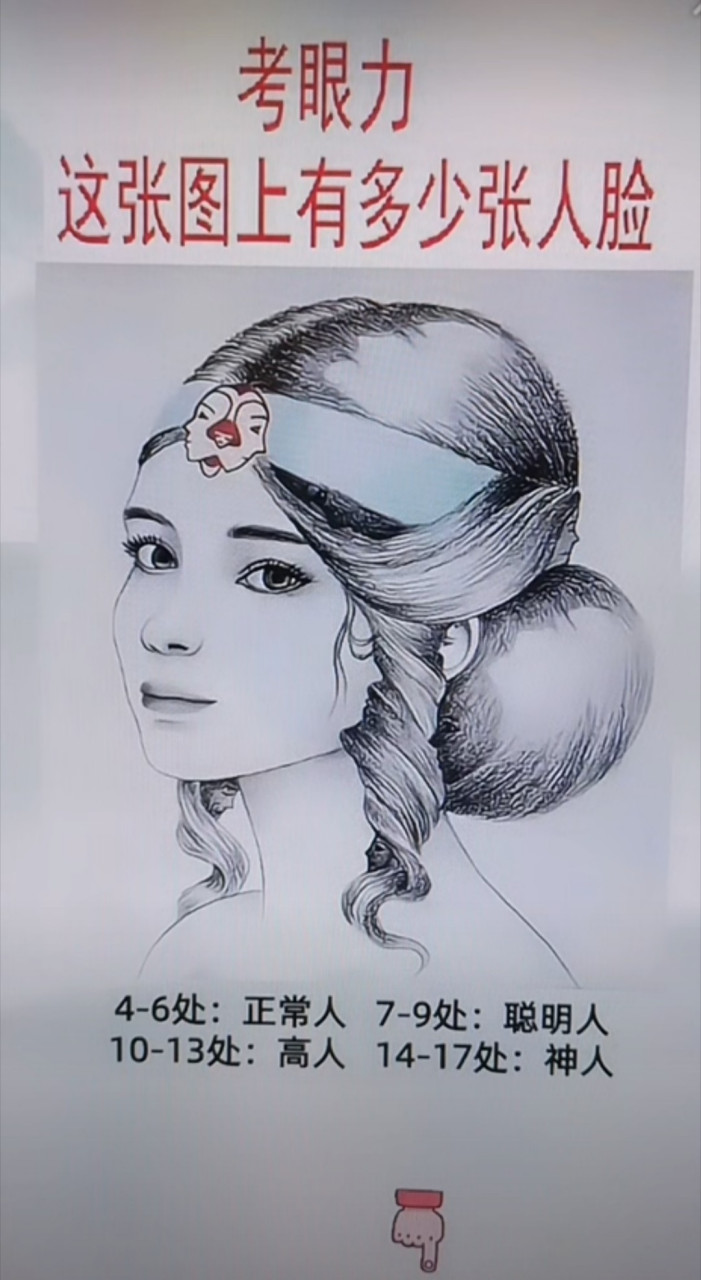 心理学图片:测试你的智商你能找到几张脸?
