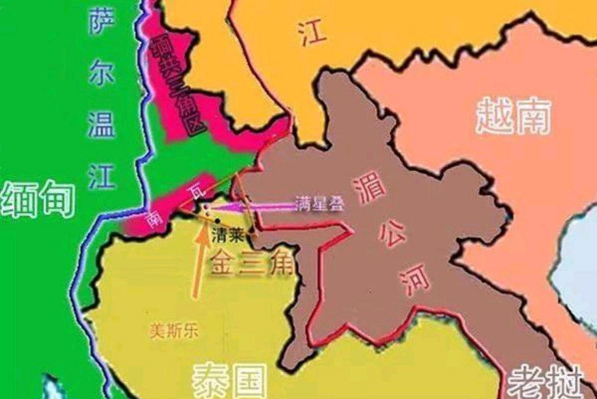 金三角位于老挝,缅甸,泰国交界处的"三不管"地带,也是世界毒品贸易的