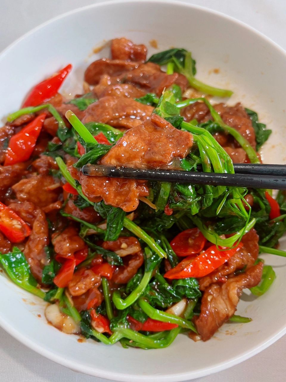 巨巨巨巨巨嫩的豌豆尖炒滑肉 73豌豆尖炒滑肉,我第一次尝试,没想到