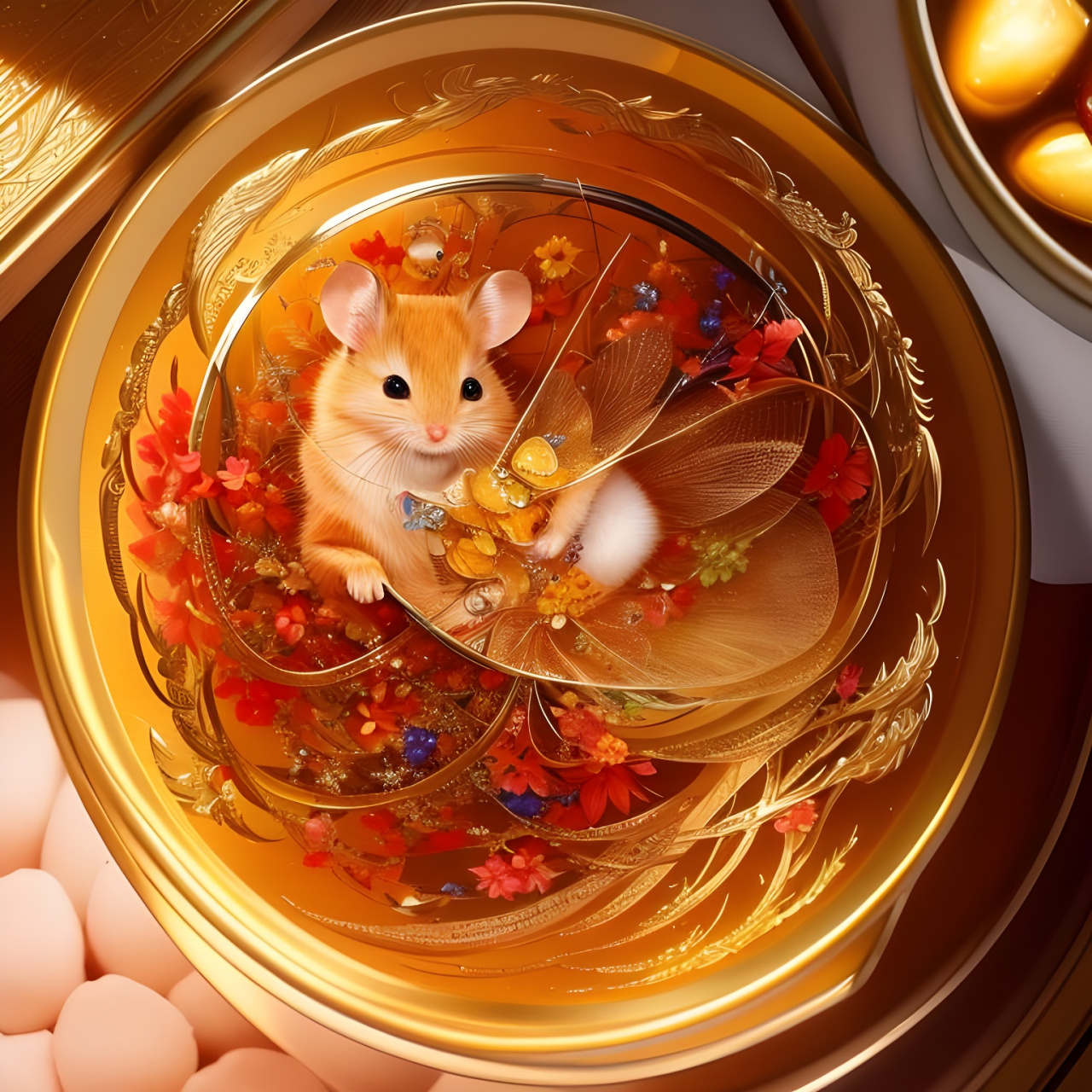 ai绘画「蜂蜜罐的小老鼠」[爱你] #生肖#  #ai绘画#  #二次元美图