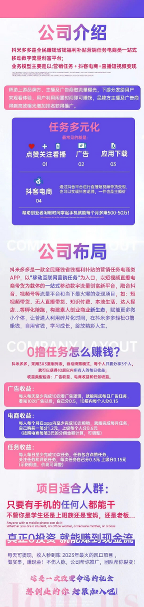 抖米多多APP首码站位，纯零撸，万人团队公排滑落！