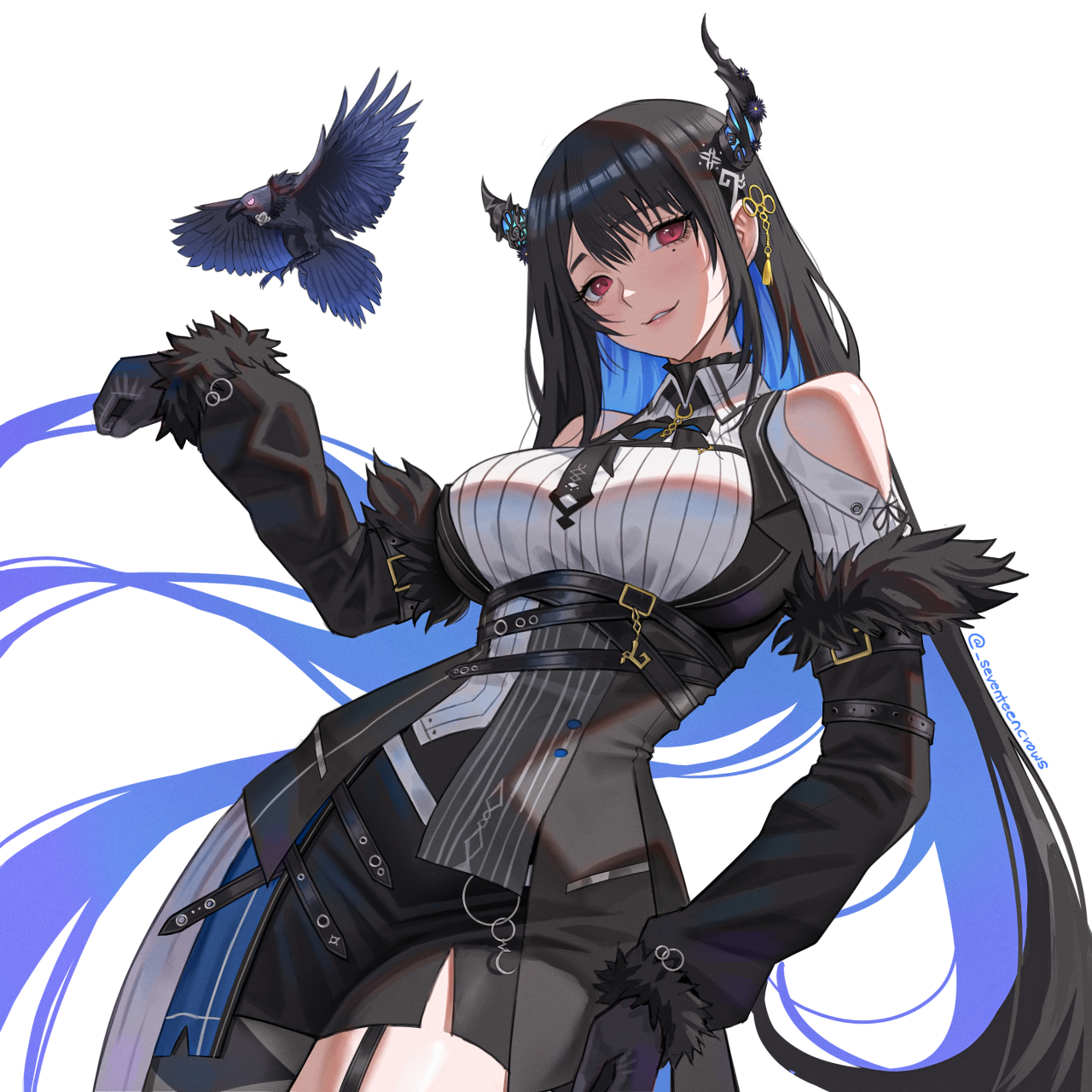 黑长直才是御姐的归宿 画师:_seventeencrows#二次元美图# #我爱二