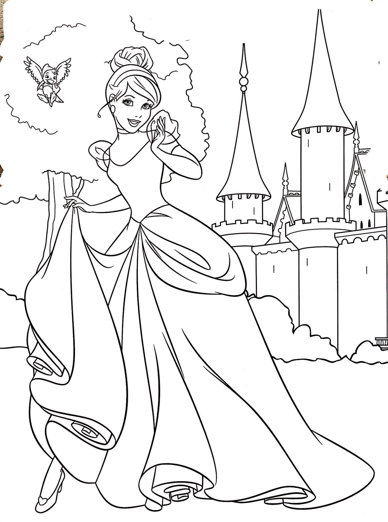 迪士尼公主手绘全身图片