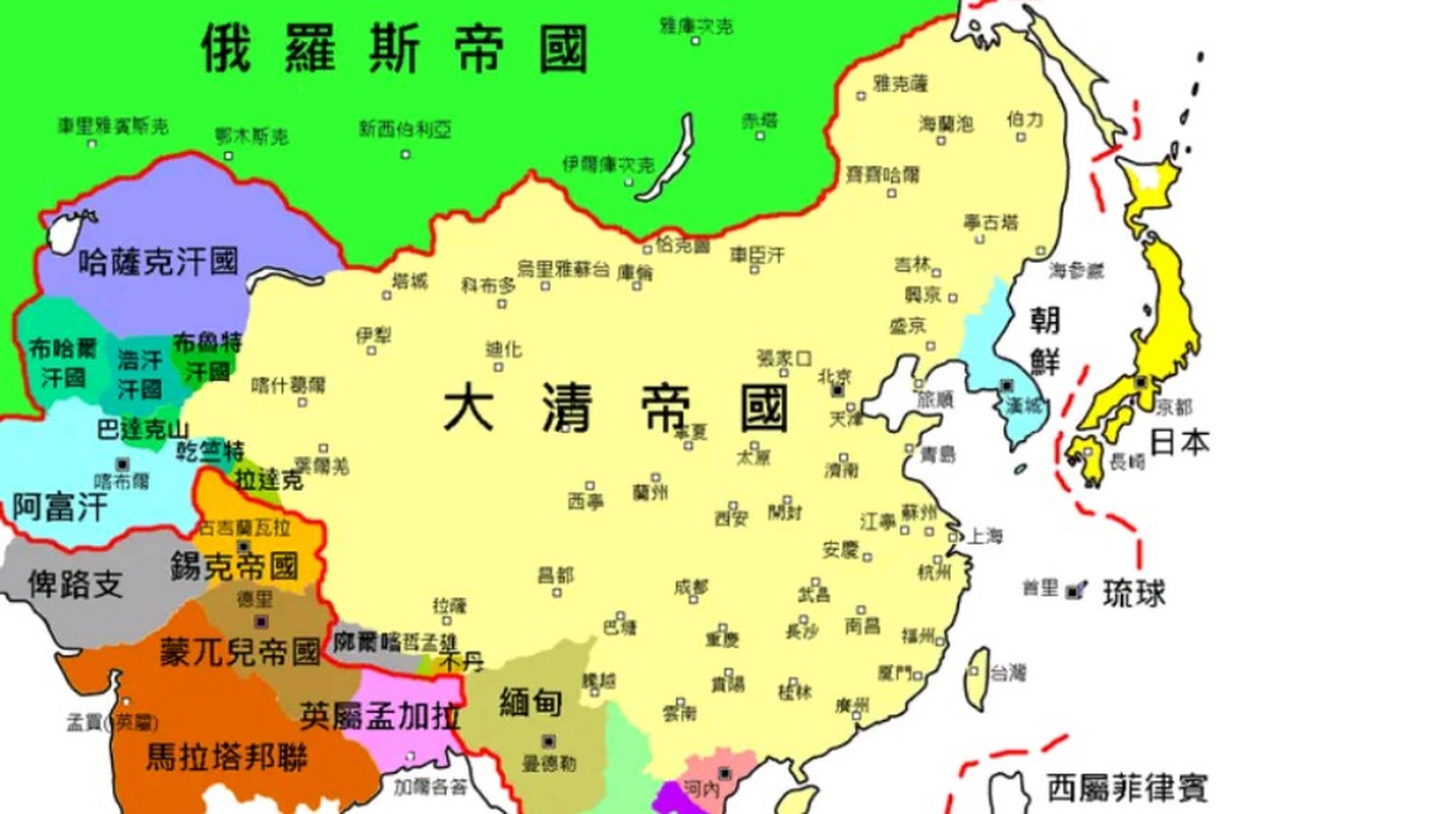 清朝被瓜分地图图片