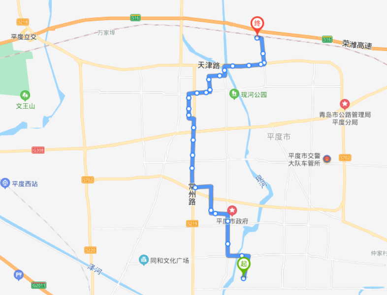 平度401路公交车路线图图片