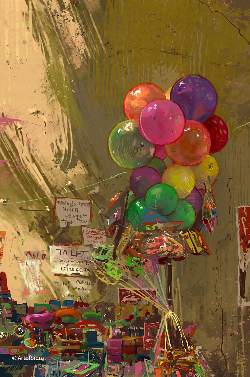 环境概念艺术家sidra fatima绘画作品欣赏,色彩绚丽,场景构图景深出色