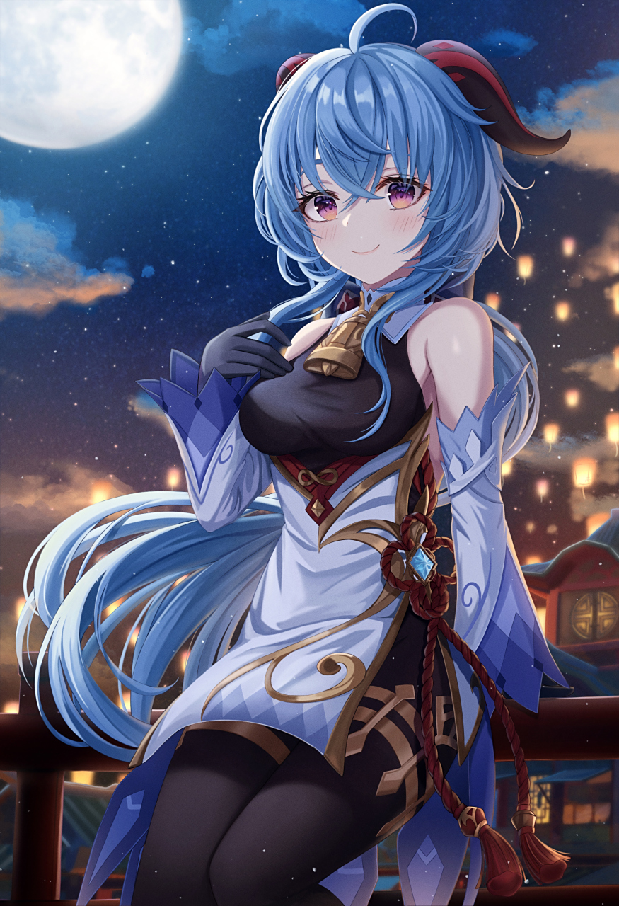 和甘雨一起赏月[馋嘴]#无水印美图