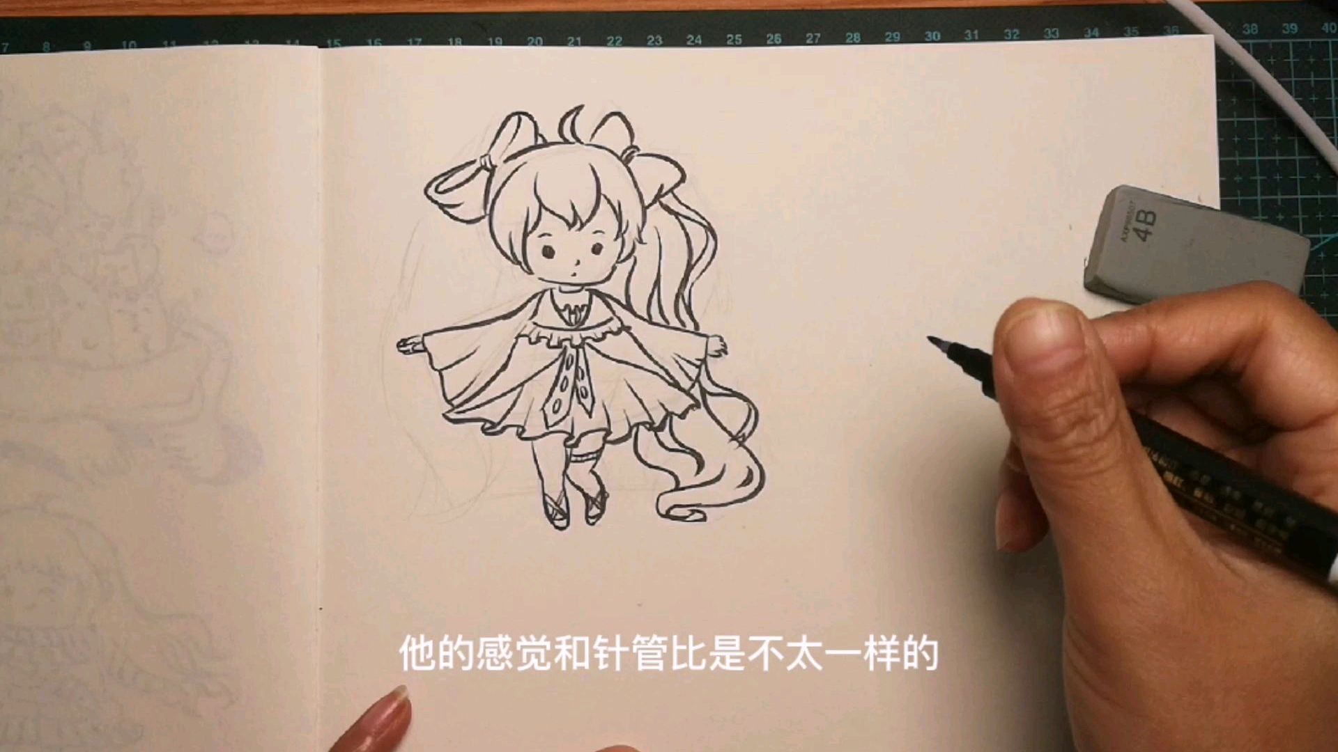 儿童简笔画/教你画q版漫画,萌萌哒卷发双马尾女孩