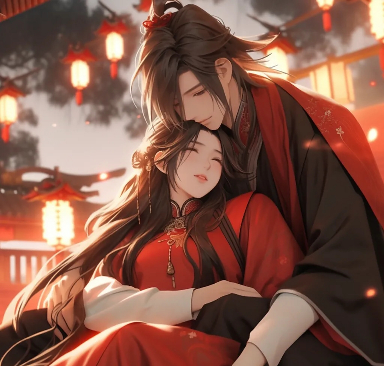 甜酥酥古风情侣头像|红衣系列