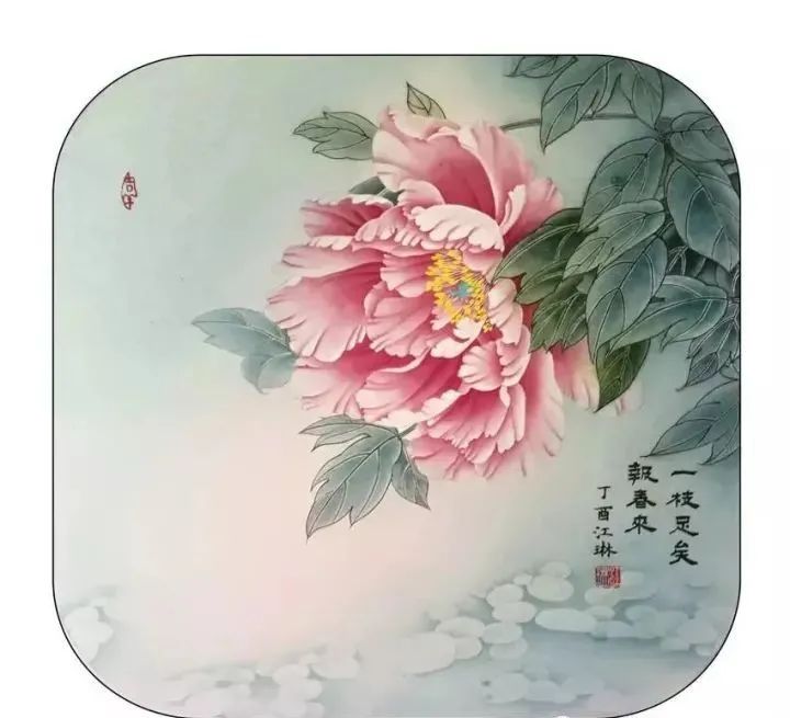 工笔牡丹构图完美,笔触精细,美到让人惊喜!