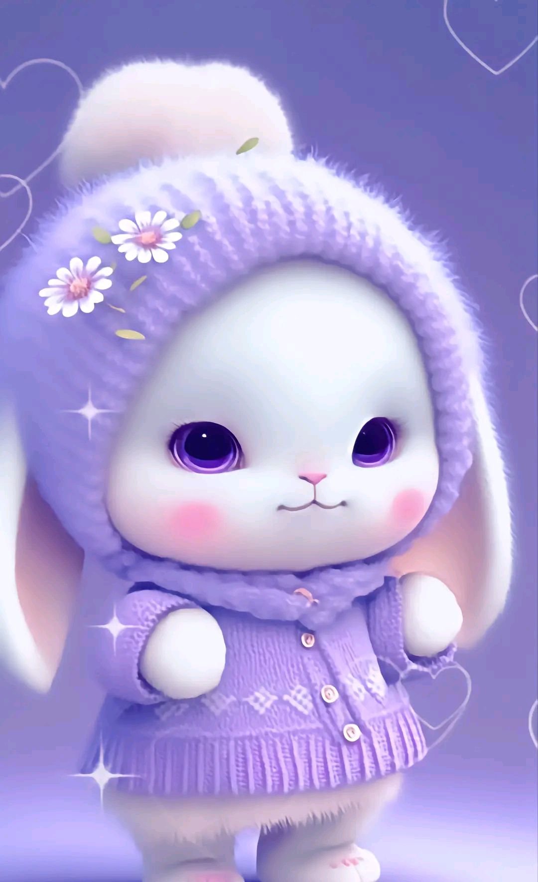 紫色可爱小兔壁纸图片