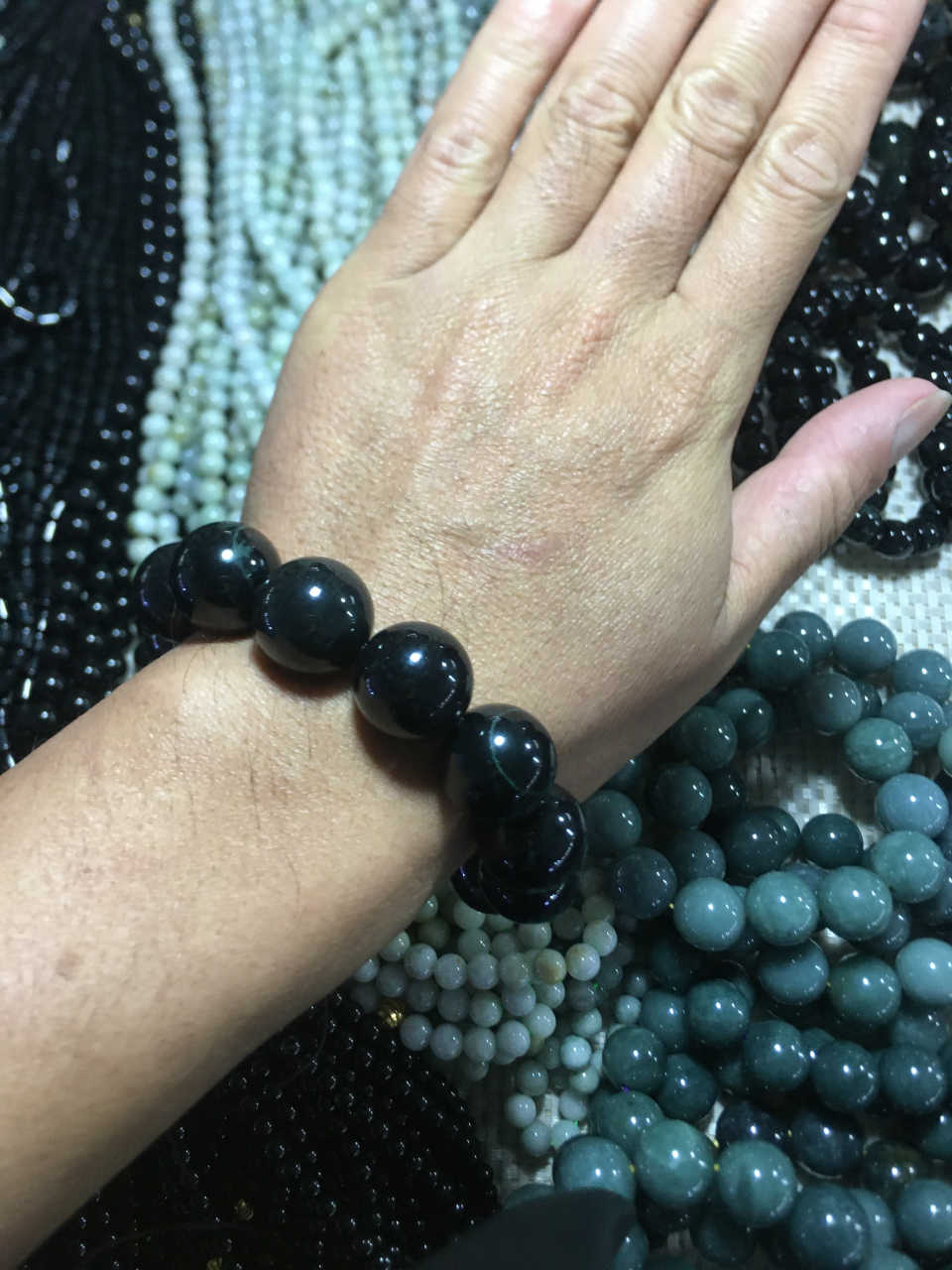 四会天光墟捡漏墨翠手串#古董古玩收藏