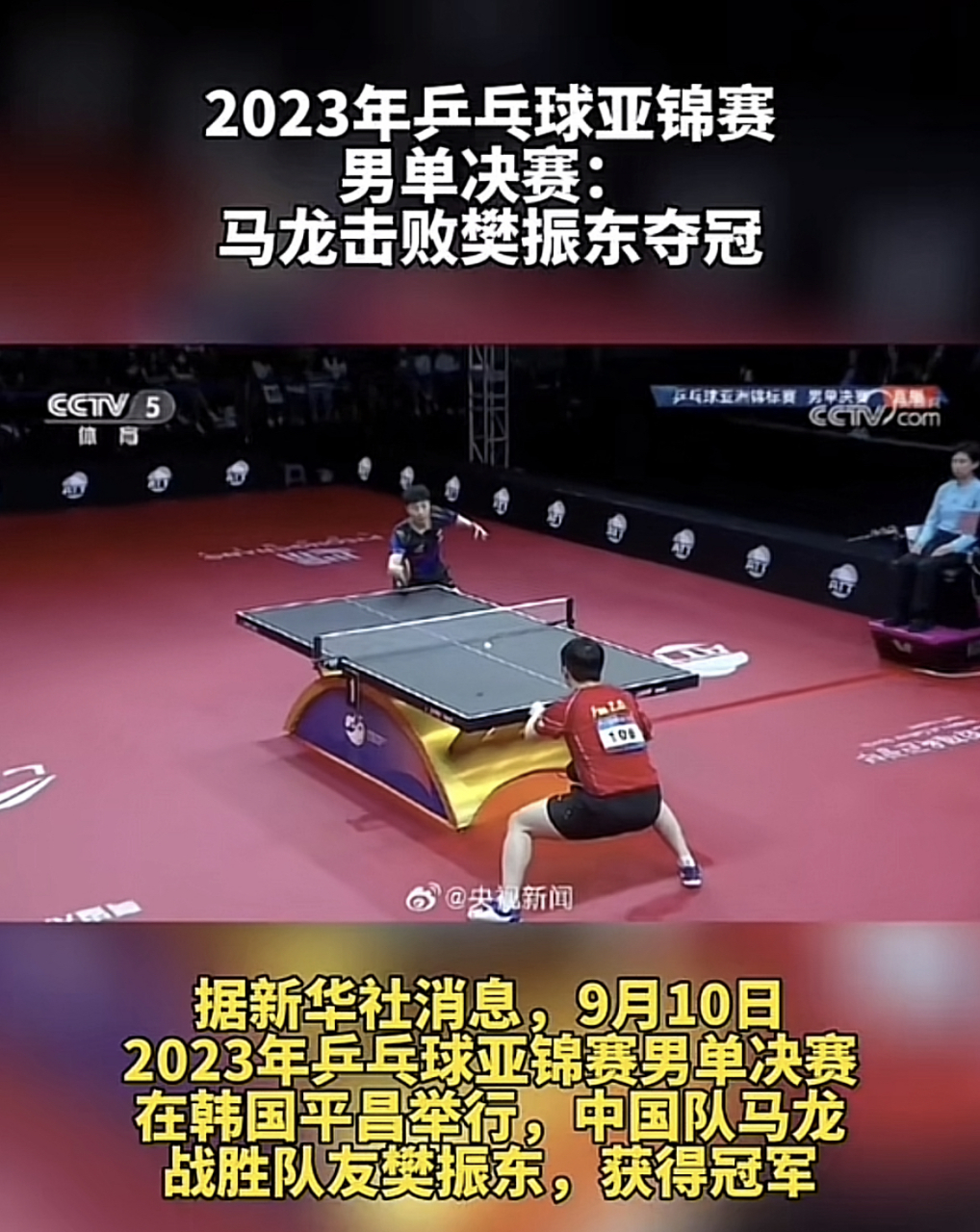 马龙击败樊振东夺冠
