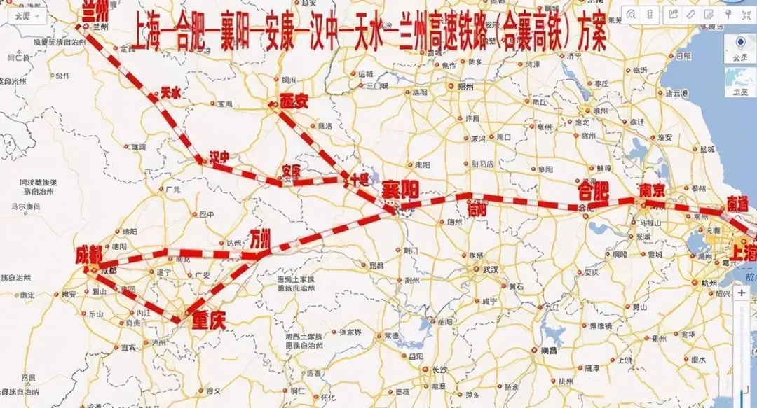 合肥至安康高铁路线图图片