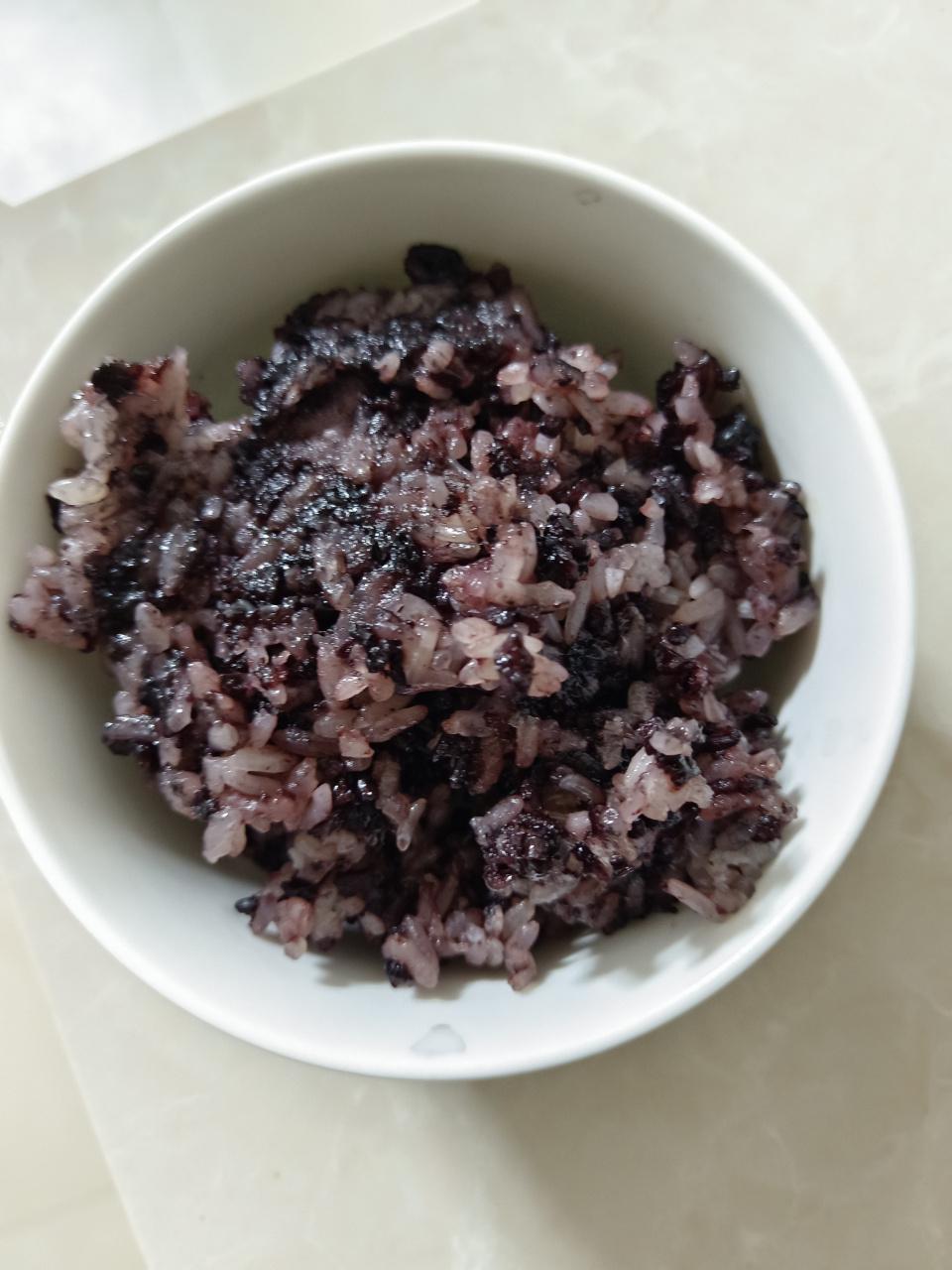 自己做的紫米糯米饭,基本成功.