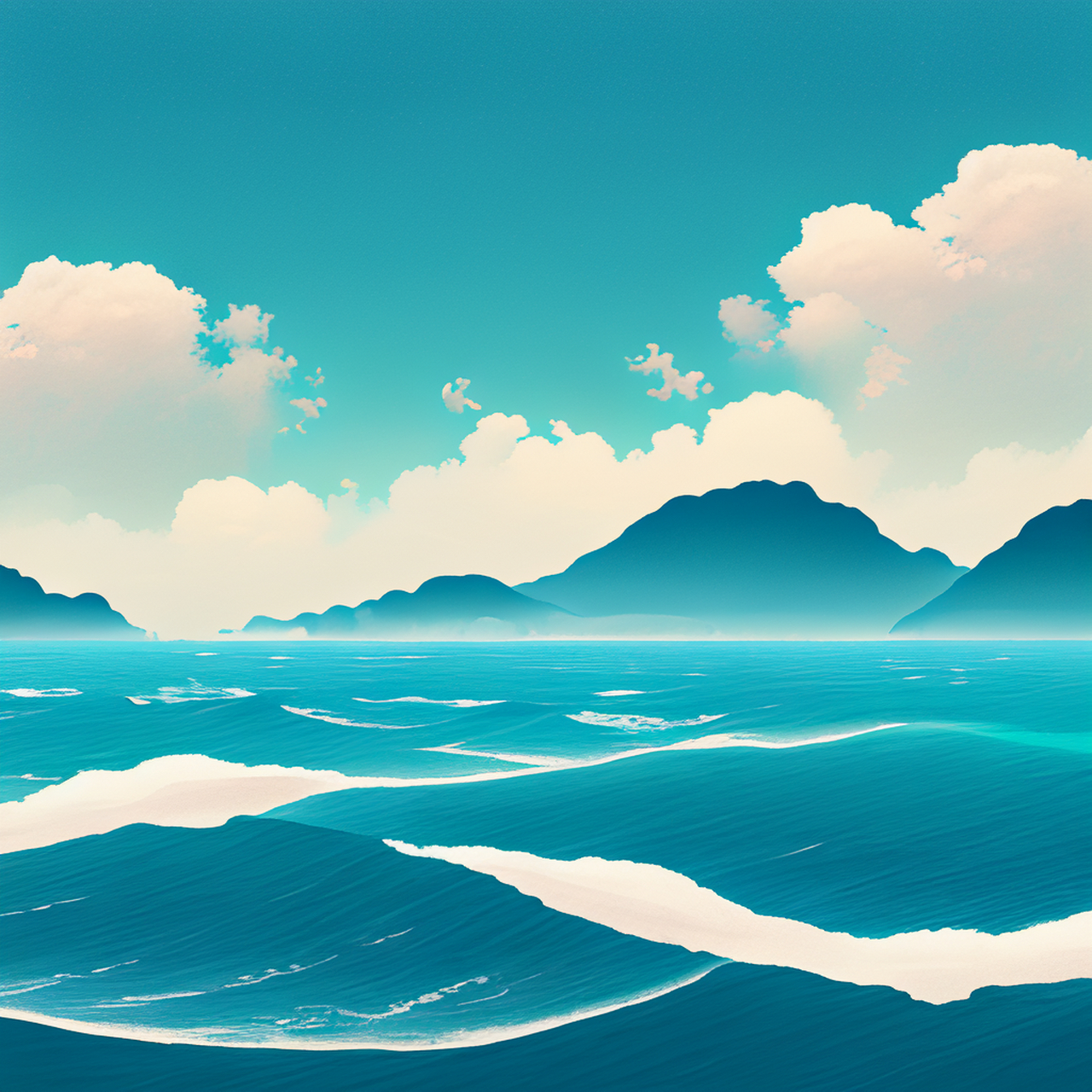 ai绘图,画的碧水蓝天.#百度ai绘图黑科技