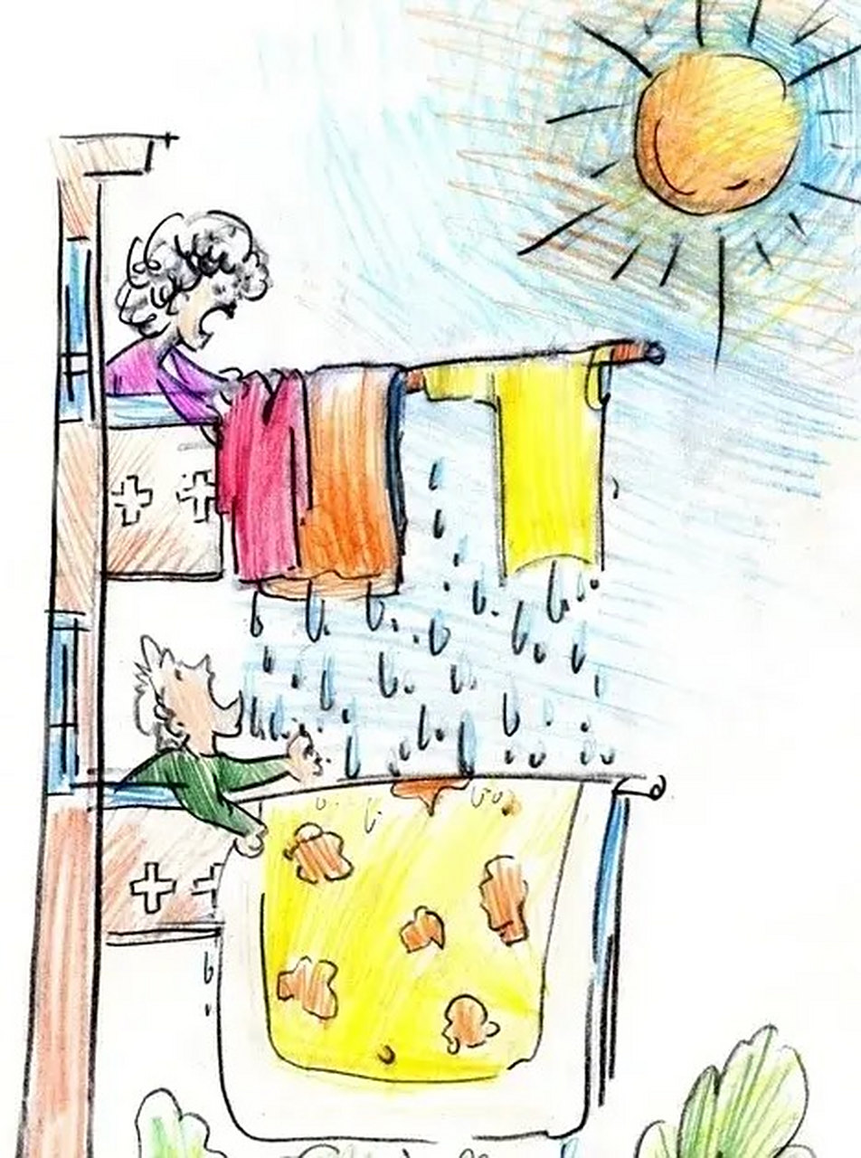 楼上邻居晒的衣服总往下滴水,把我晾在外面的衣服弄湿了也没有任何