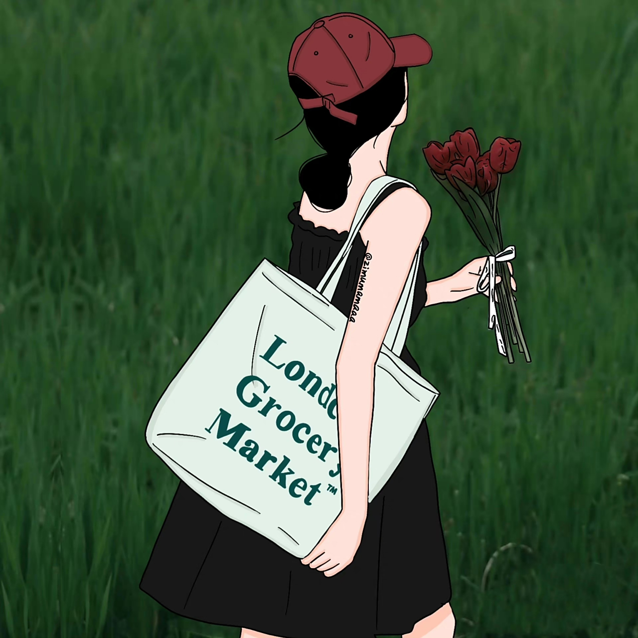 治愈插画323032333635女生头像#头像