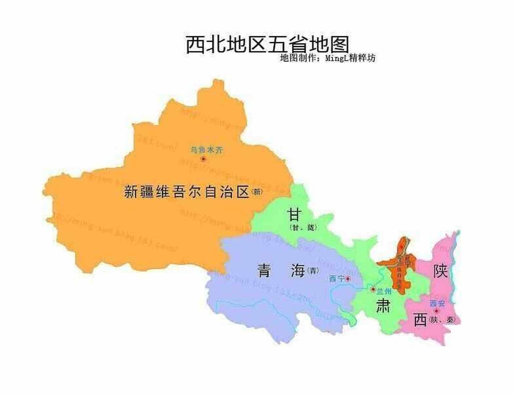 西北五省即:陕西,青海,甘肃,宁夏,新疆.
