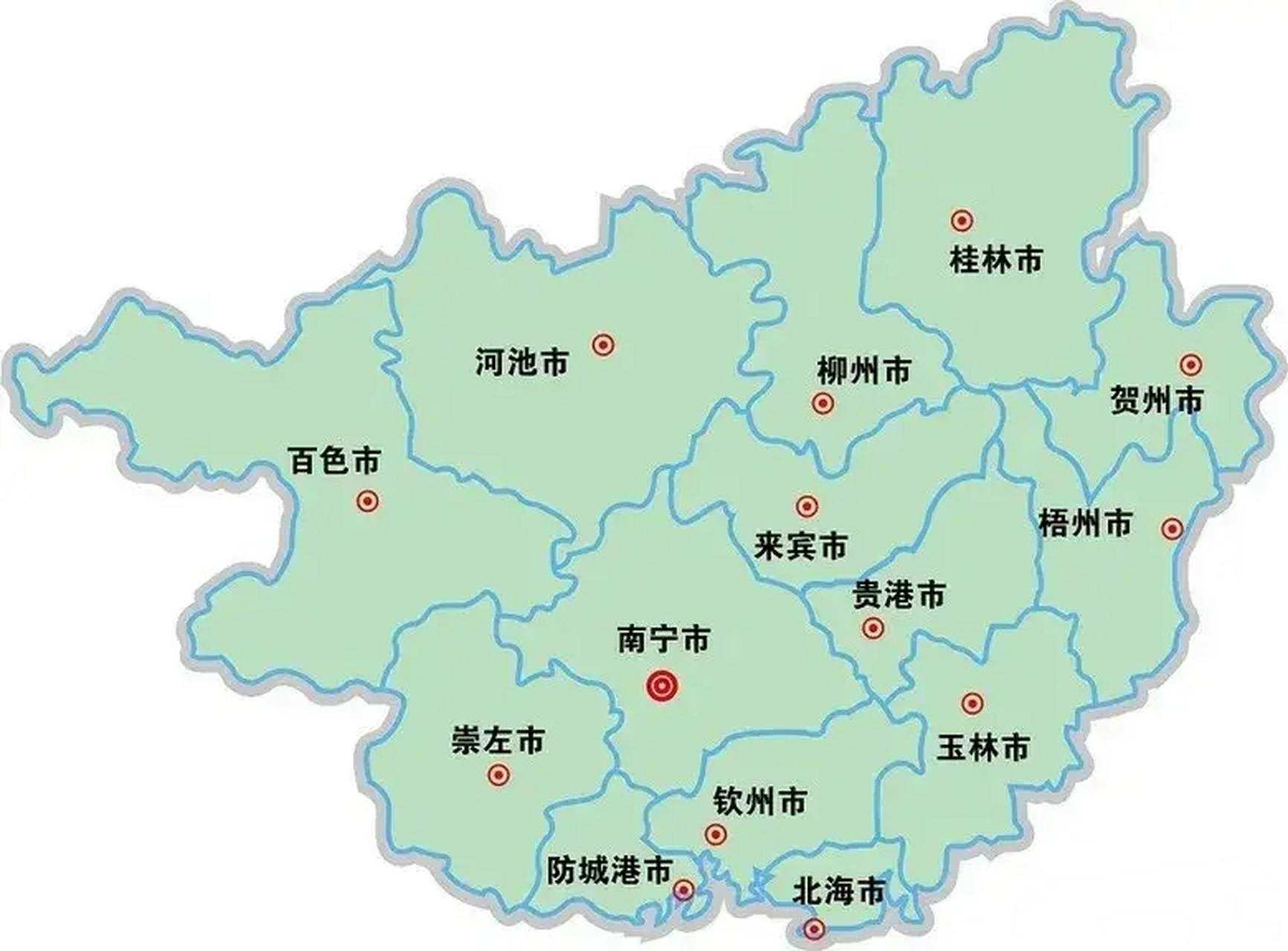 看了广西的地图,梧州市辖区是正桂东,苍梧县都有点偏北了,而贺州在