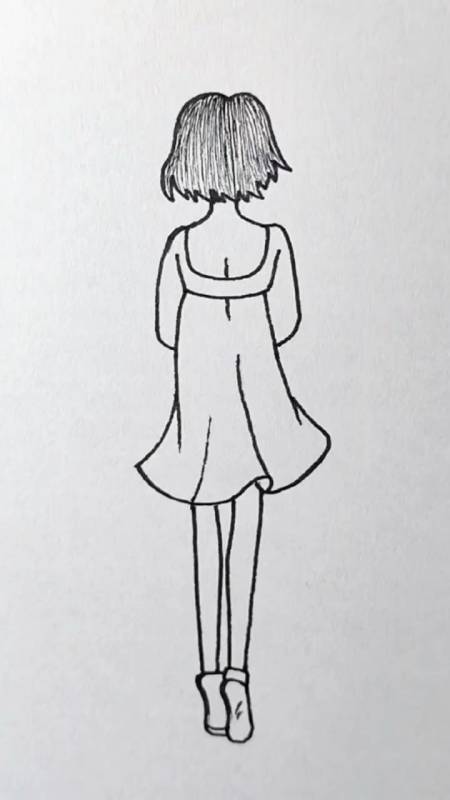 女孩背影简笔画每日更新不同简笔画零基础学画画