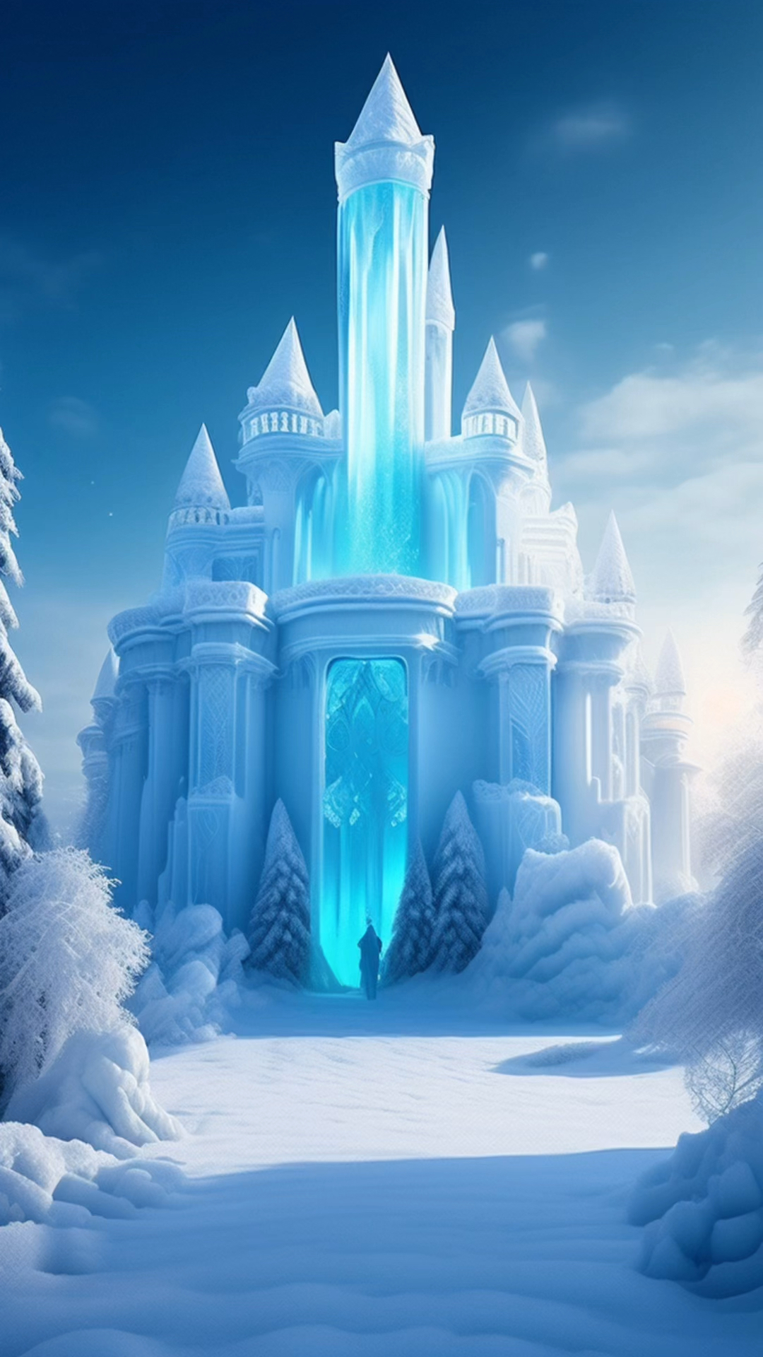 像那不能靠近的爱情,把缠绵融进了冰里,经年雕砌,终成冰雪宫殿.