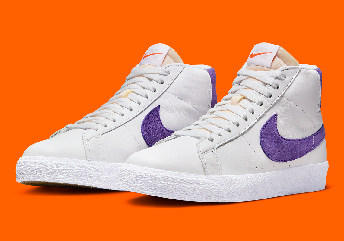 nike sb 最新"court purple"橙色标签系列包括 blazer mid