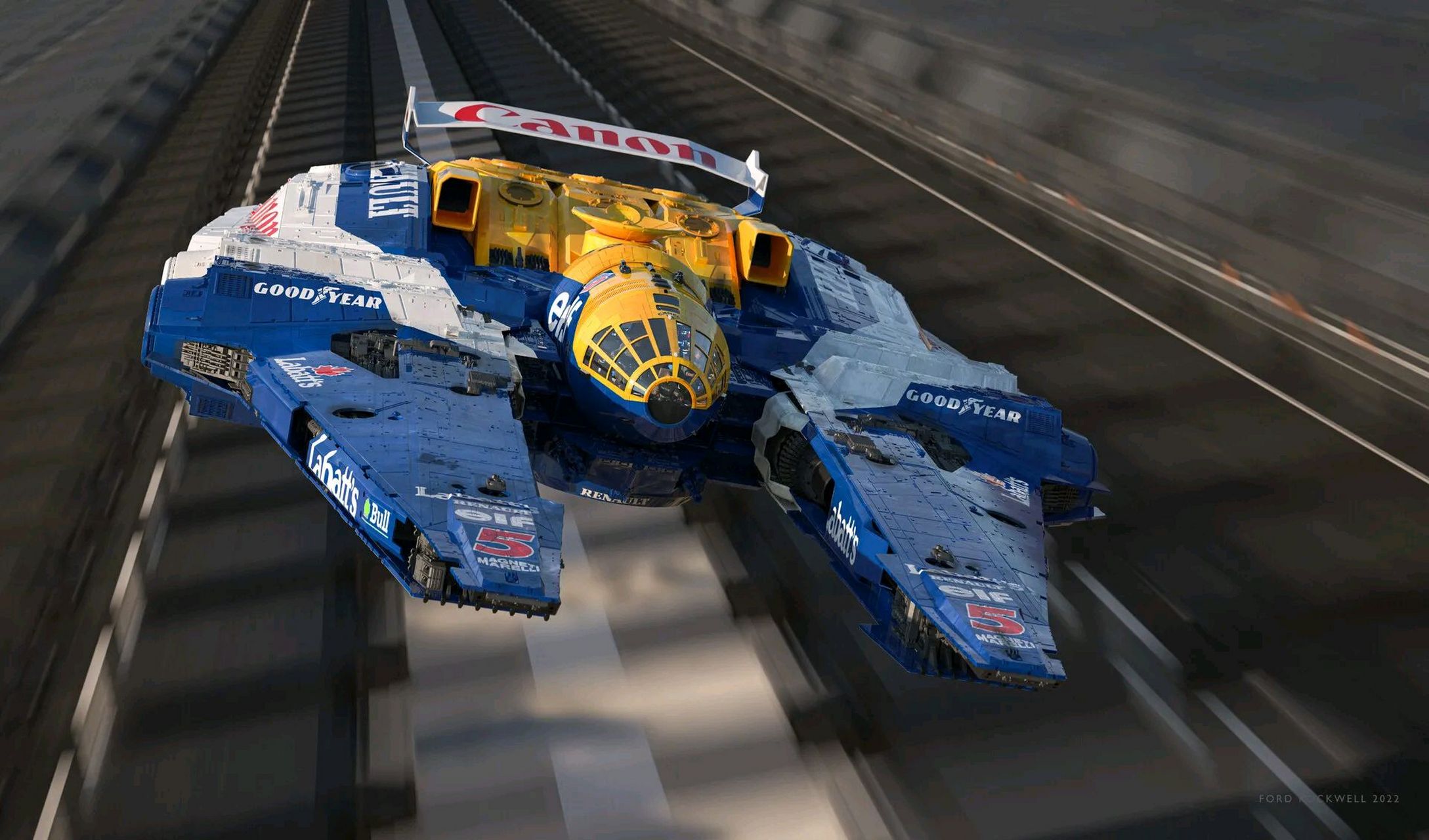 建模欣赏:未来反重力方程式赛车,感觉和千年隼好像.