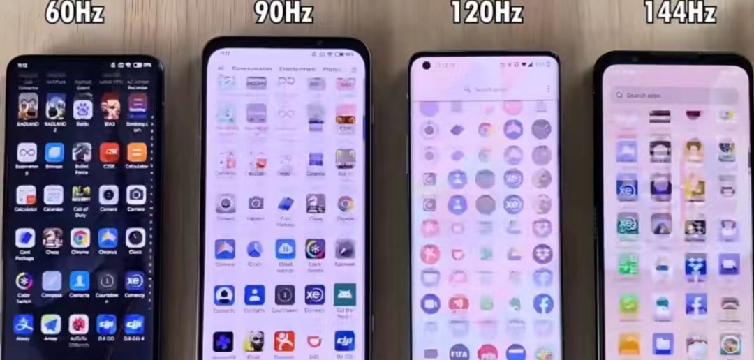手机中的60hz,90hz,120hz和144hz之间的刷新率差别大吗