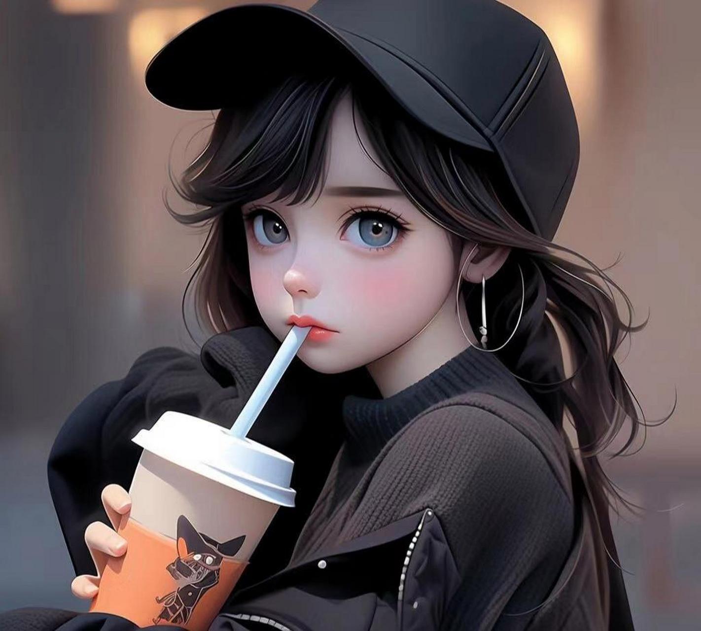 奶茶妹妹时尚潮帽头像. 676767