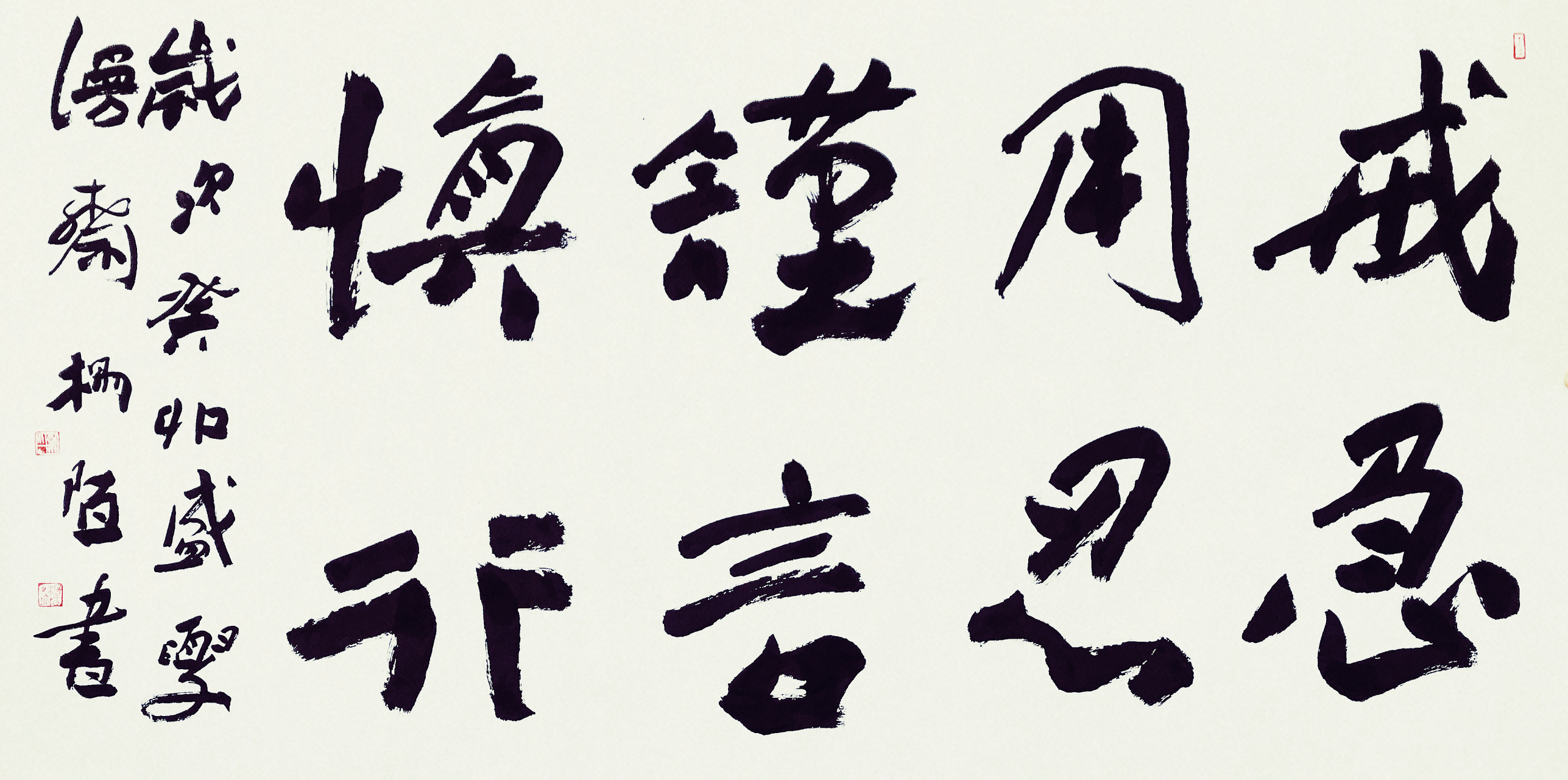 戒急用忍,谨言慎行. 69cm×138cm 杨陌
