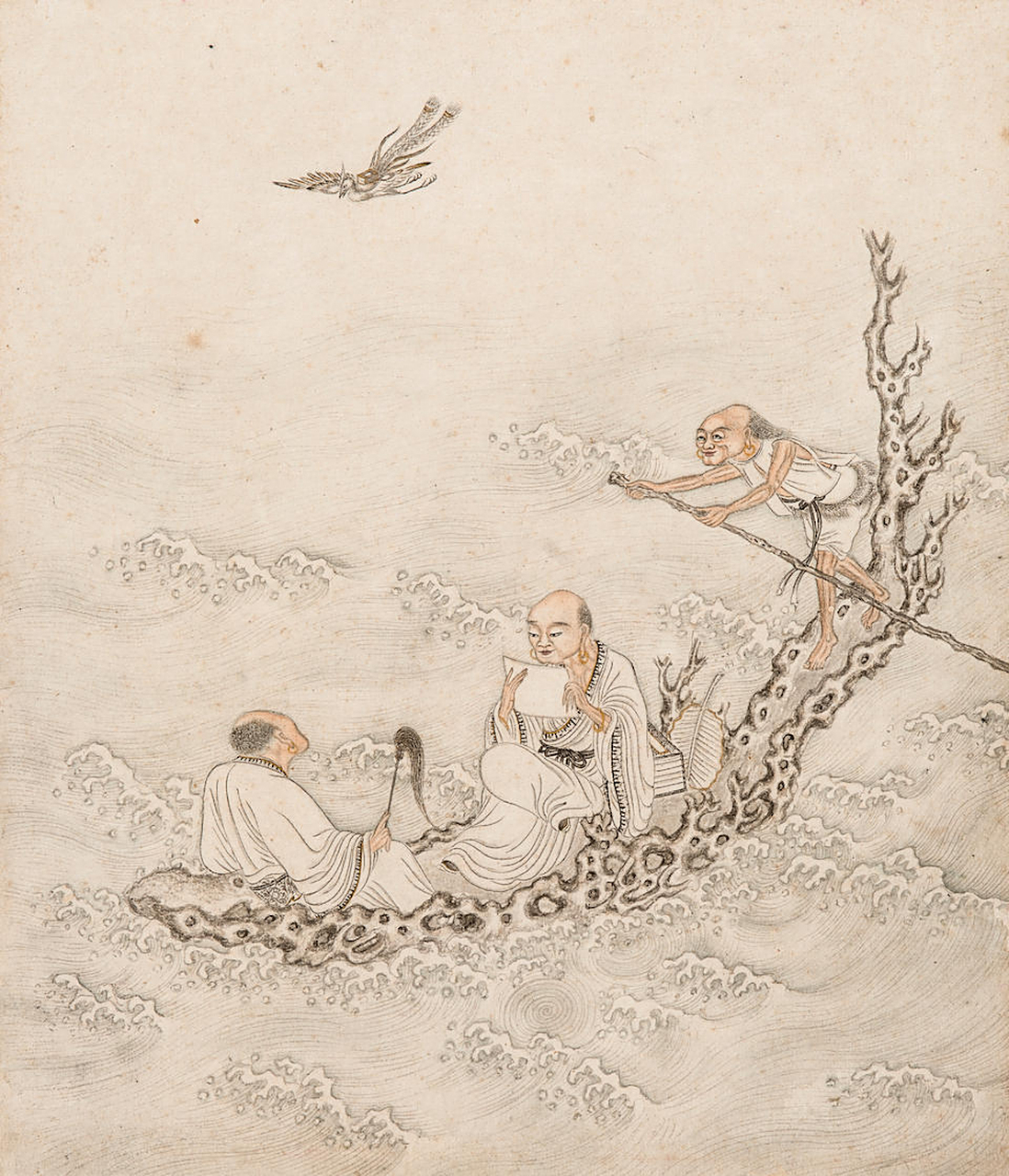 罗汉渡海图册页十二开. ​​​ #绘画欣赏