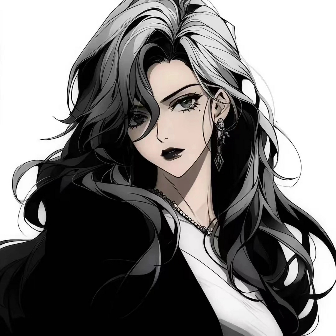 黑色系头像 丨动漫御姐女头 酷拽惹人爱#头像# #动漫头像和壁纸