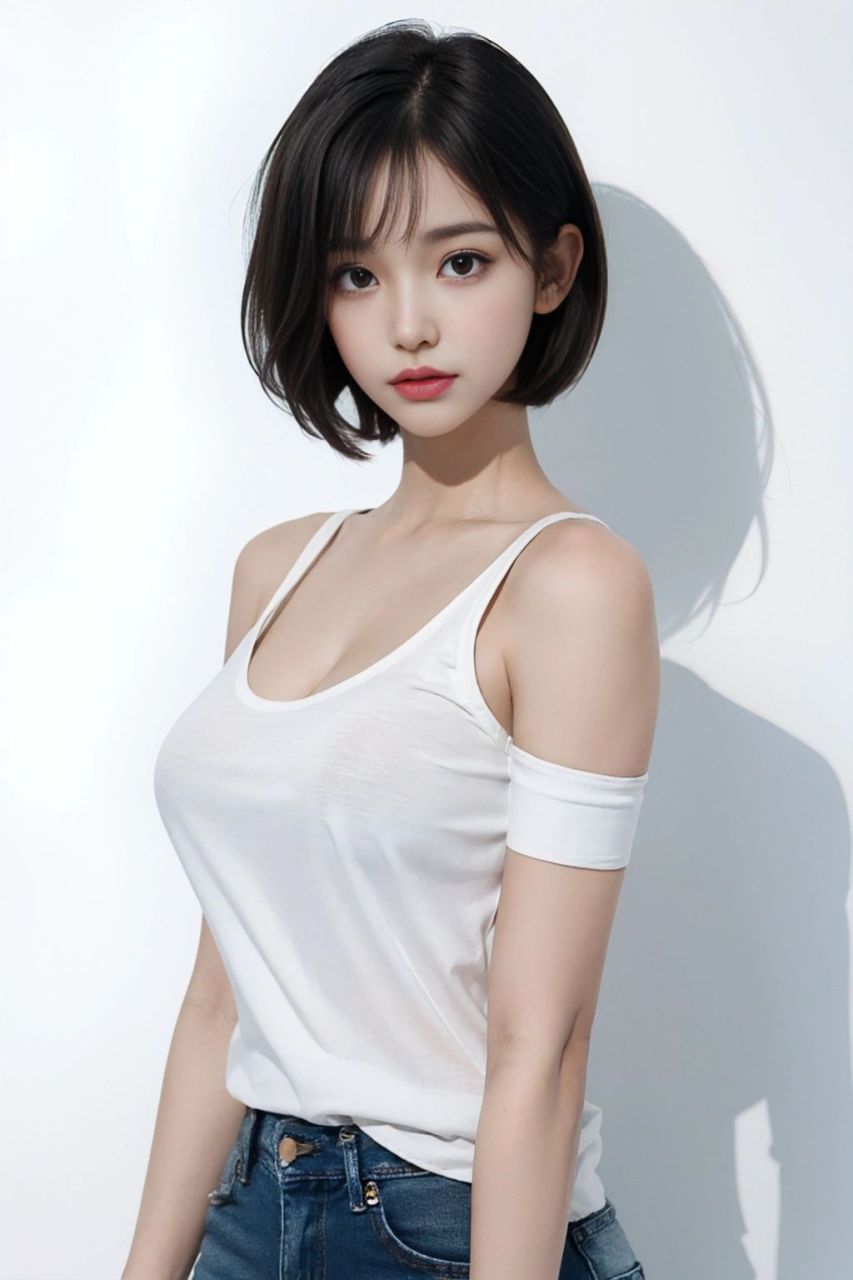 ai绘画——简单短发#养眼美女