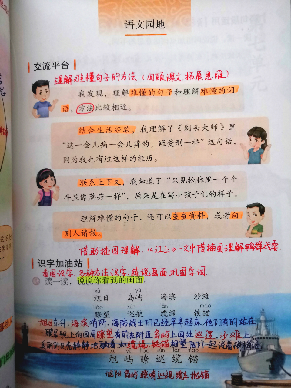 第六单元习作《身边那些有特点的人》《语文园地六》课堂笔记内容分享
