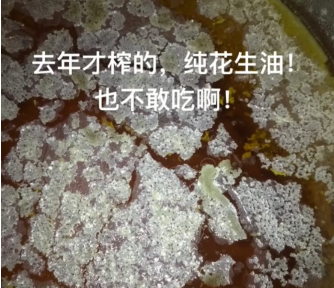 河北女子用花生油来炒菜,油上面却有一层奇怪的沫,网友表示坏了