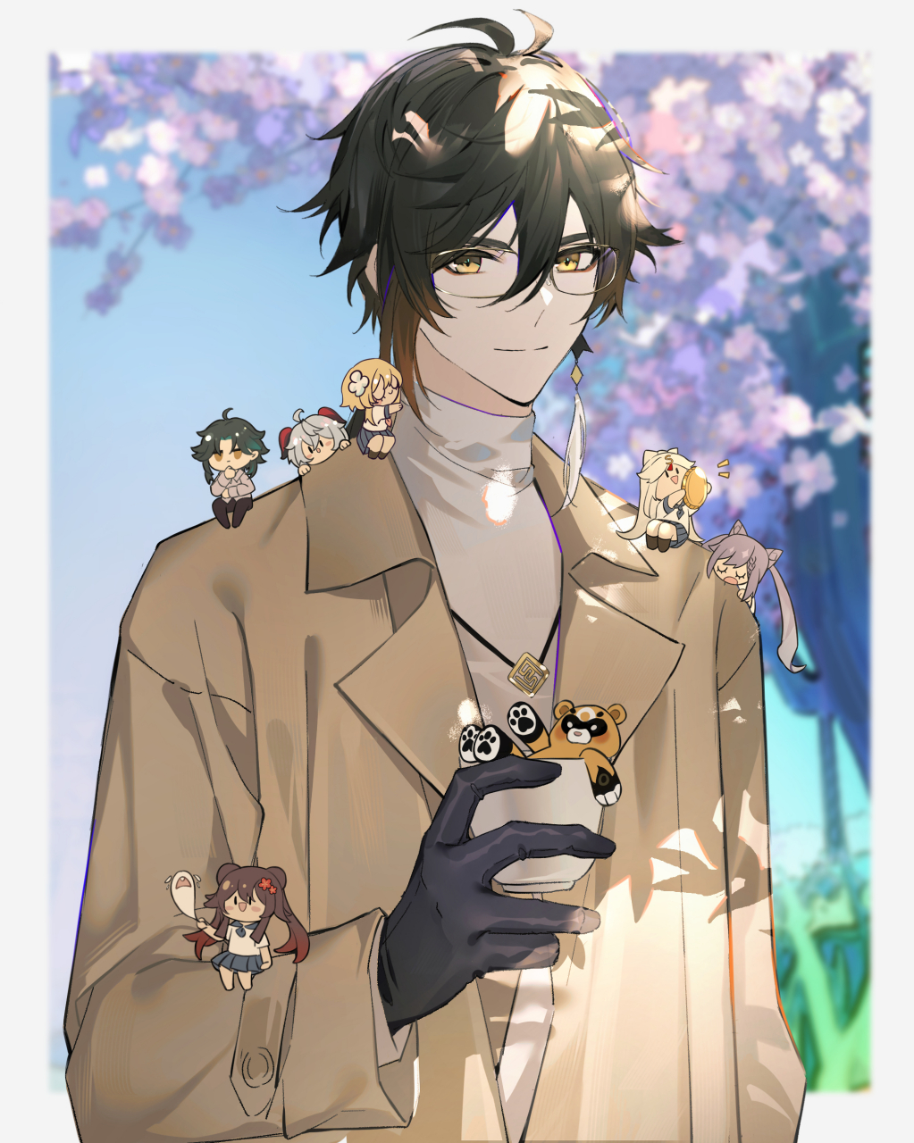 钟离,魈和散兵 画师:杏杏美#原神# #二次元