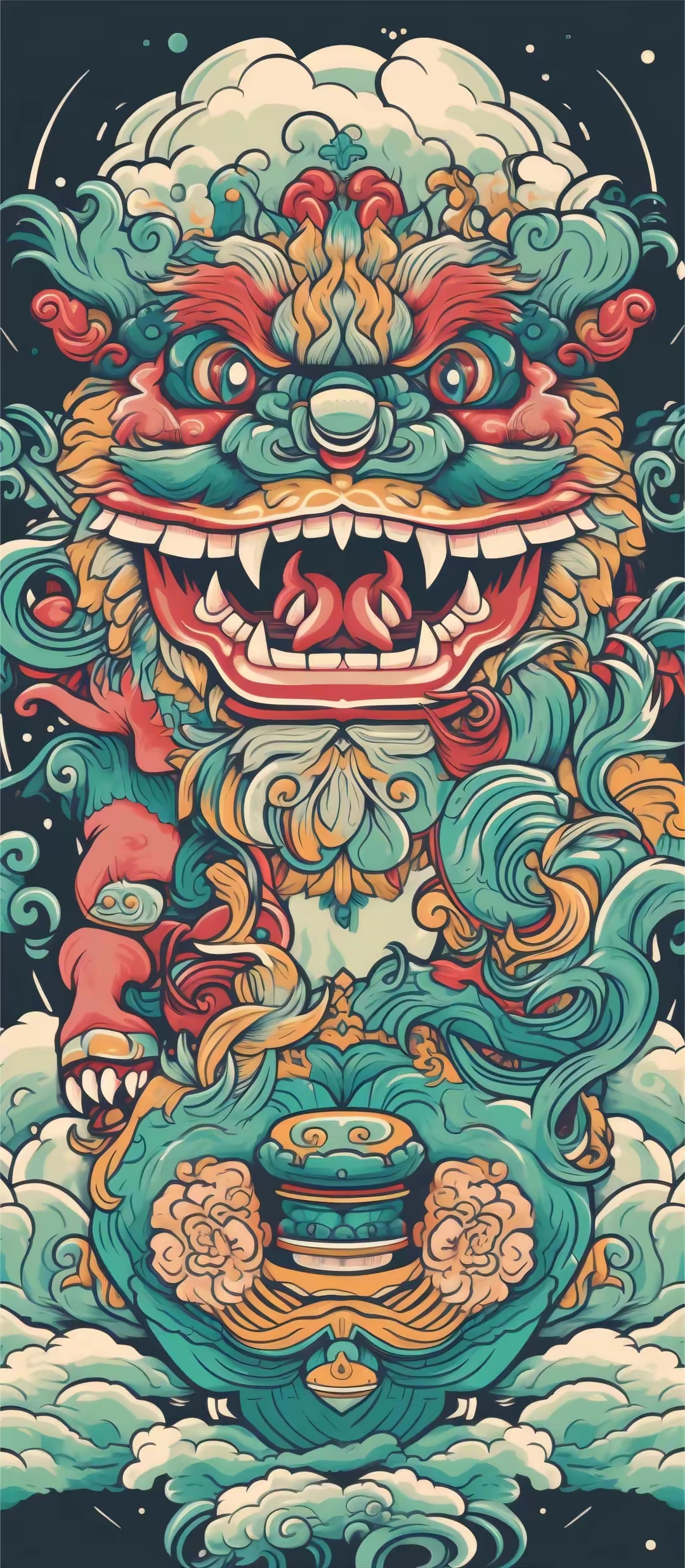 手机壁纸 高清壁纸 国潮醒狮