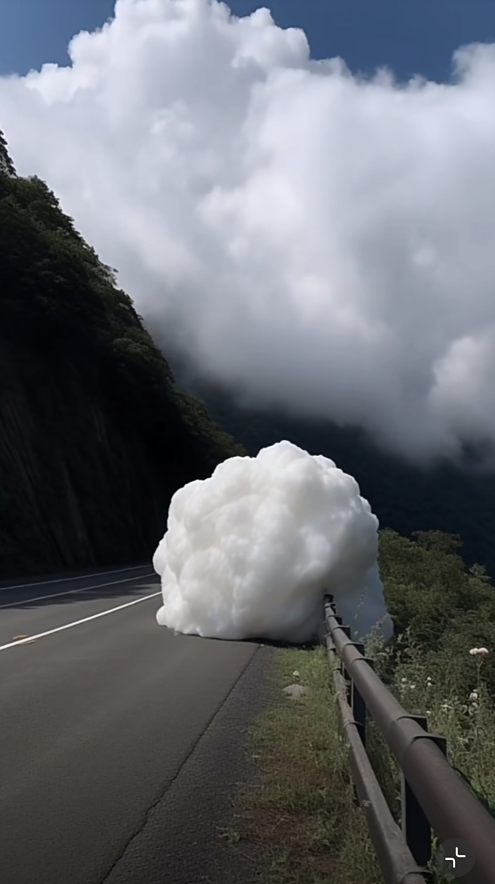 一团云在地上翻滚,是因为太重从天上掉下来了吗?