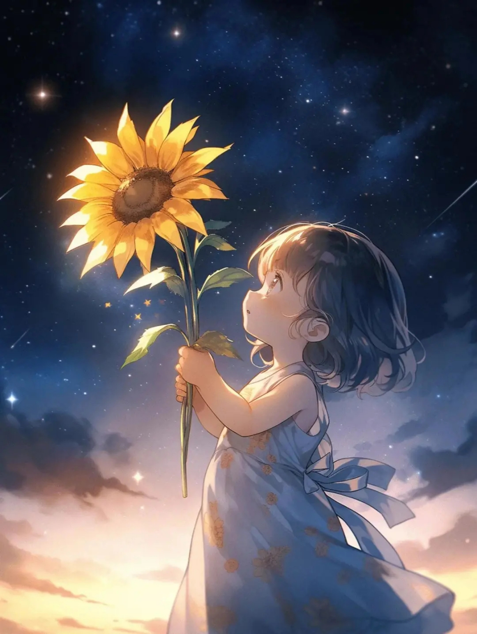 眼望星辰,做一个会发光的向日葵女孩 早安1777