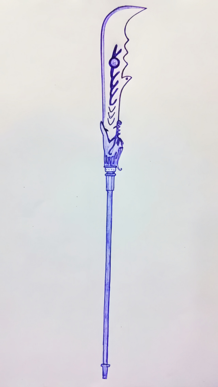 根据"新三国"和书中描述画的"青龙偃月刀"!