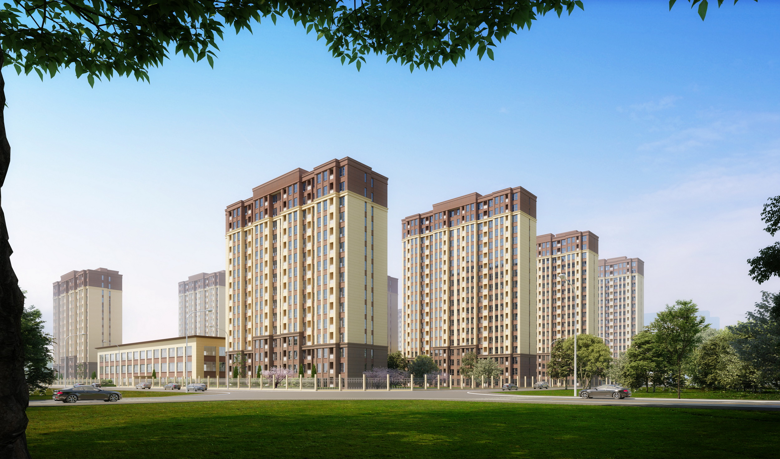 最近完成一套住宅小区效果图