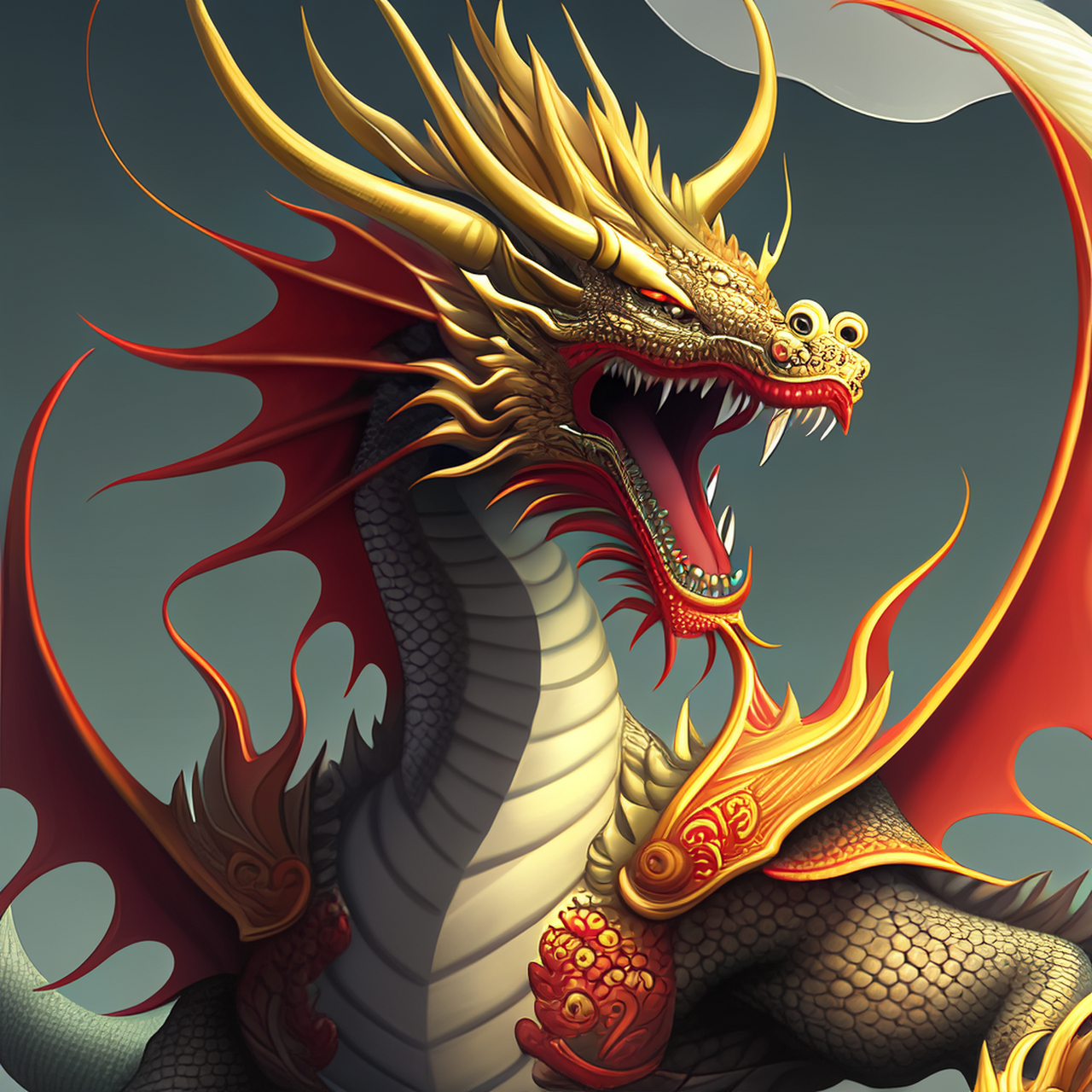 百度ai画的神龙,太有神韵了!  #百度ai绘图黑科技