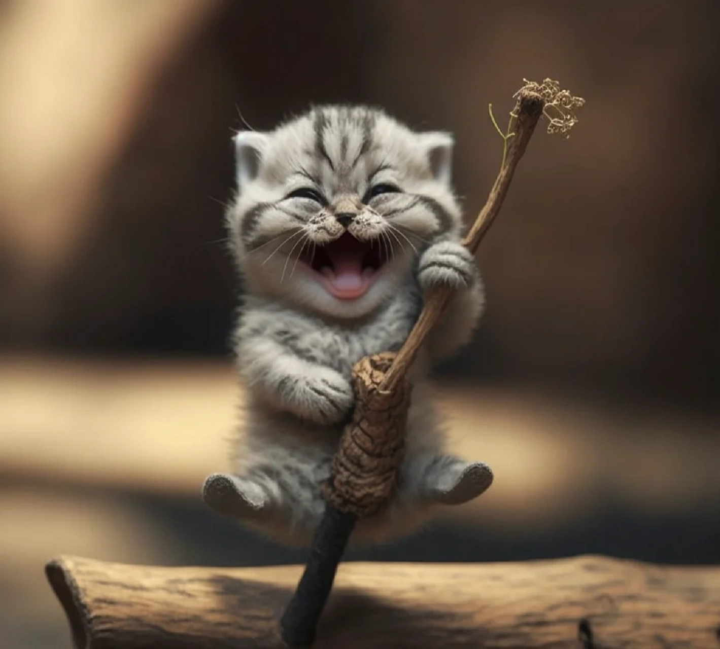 得意忘形的小猫咪