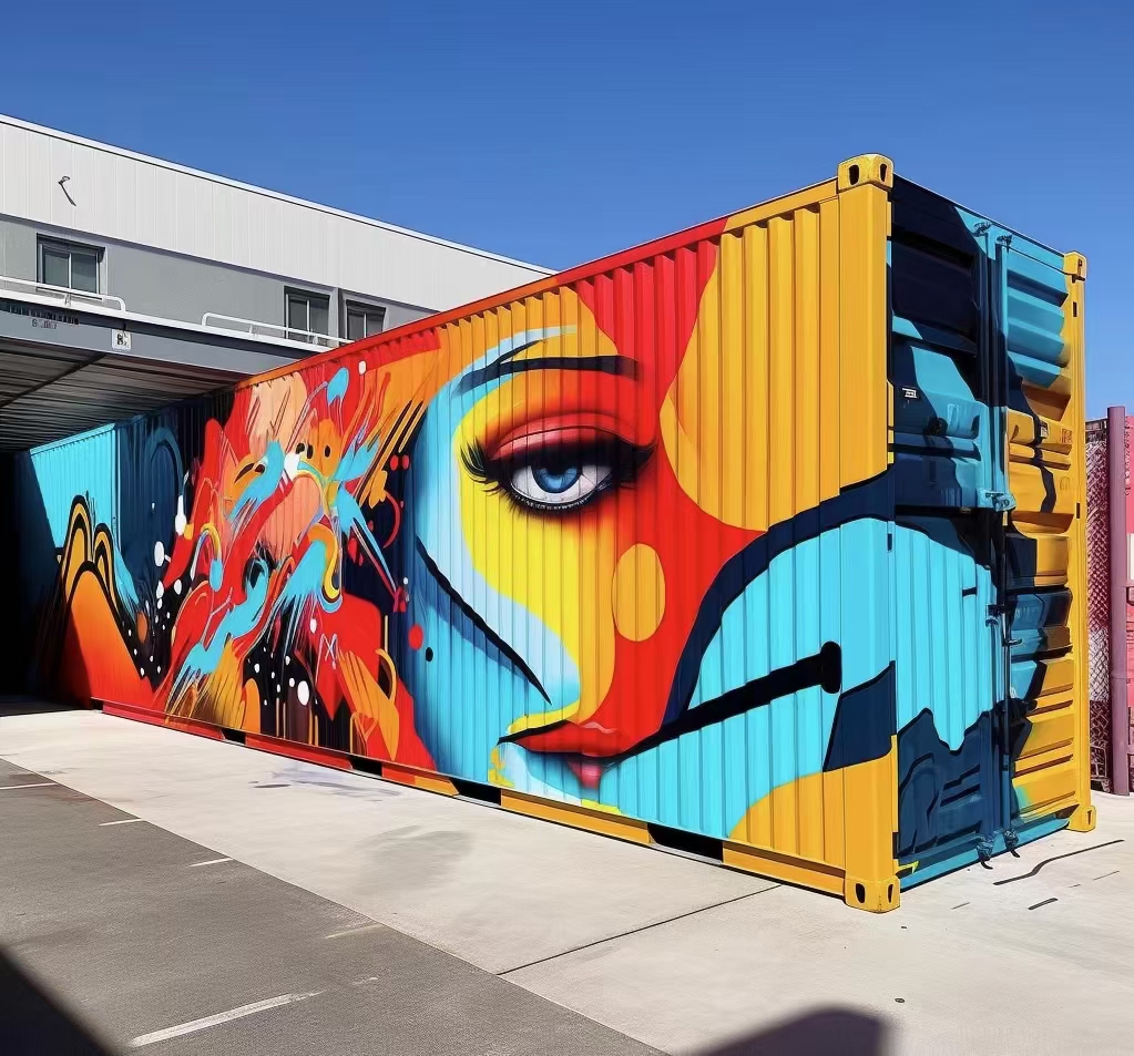 集装箱彩绘成为街区的一道风景线